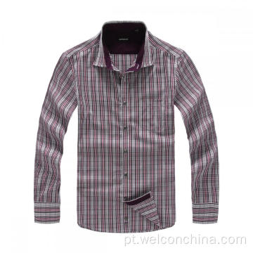 Camisa de homens finos de algodão 100% de algodão 100% de algodão